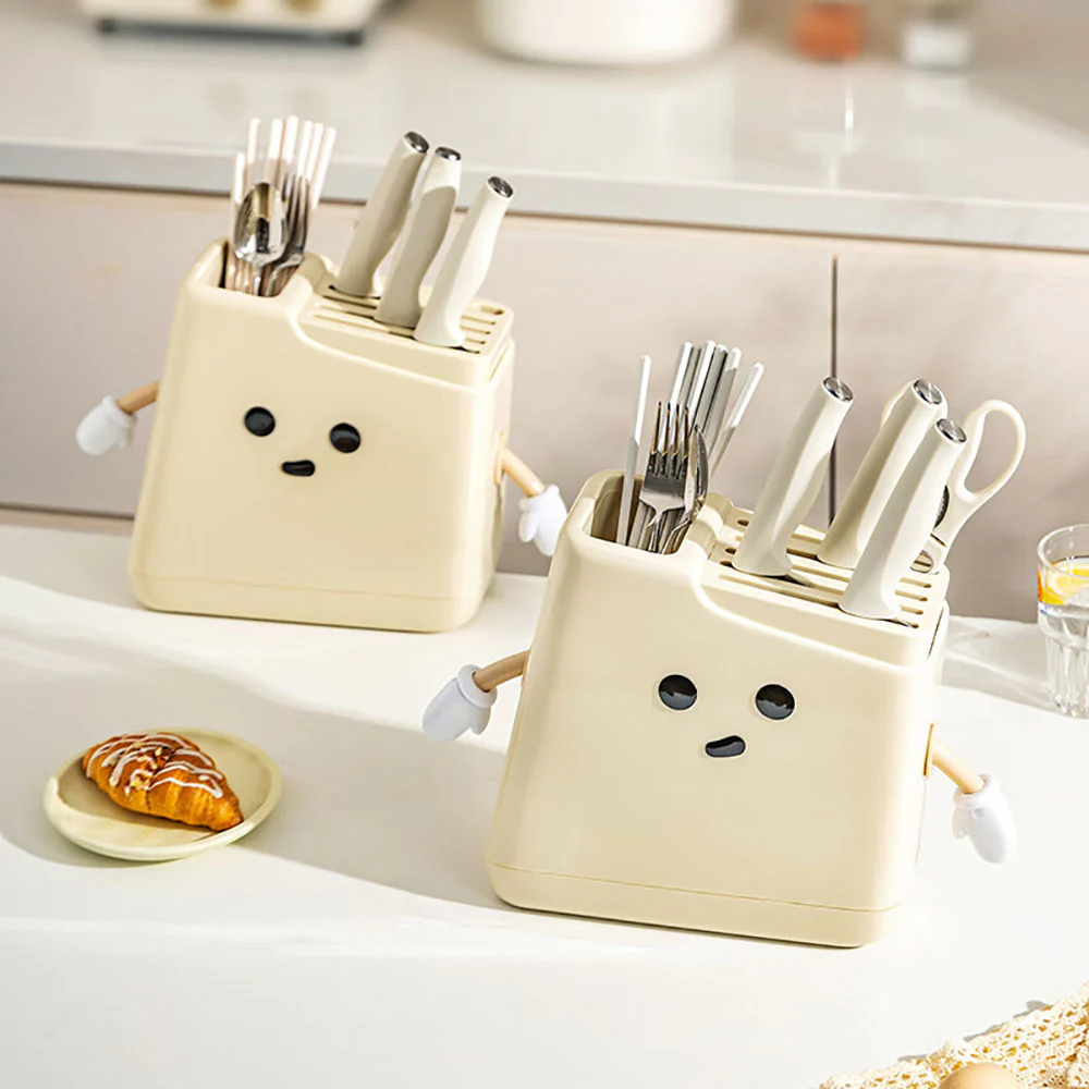 Modern SweetHome Cream White Knife Holder - Image 4