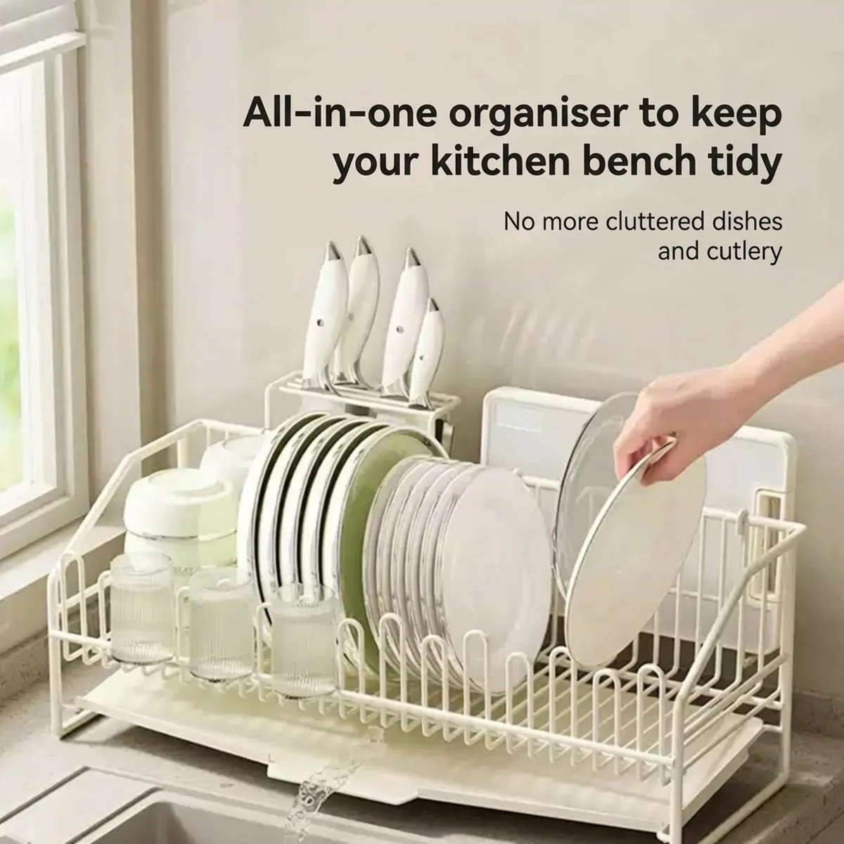 Modern Housewife Dish Drying Rack with Chopstick Holder - Image 2