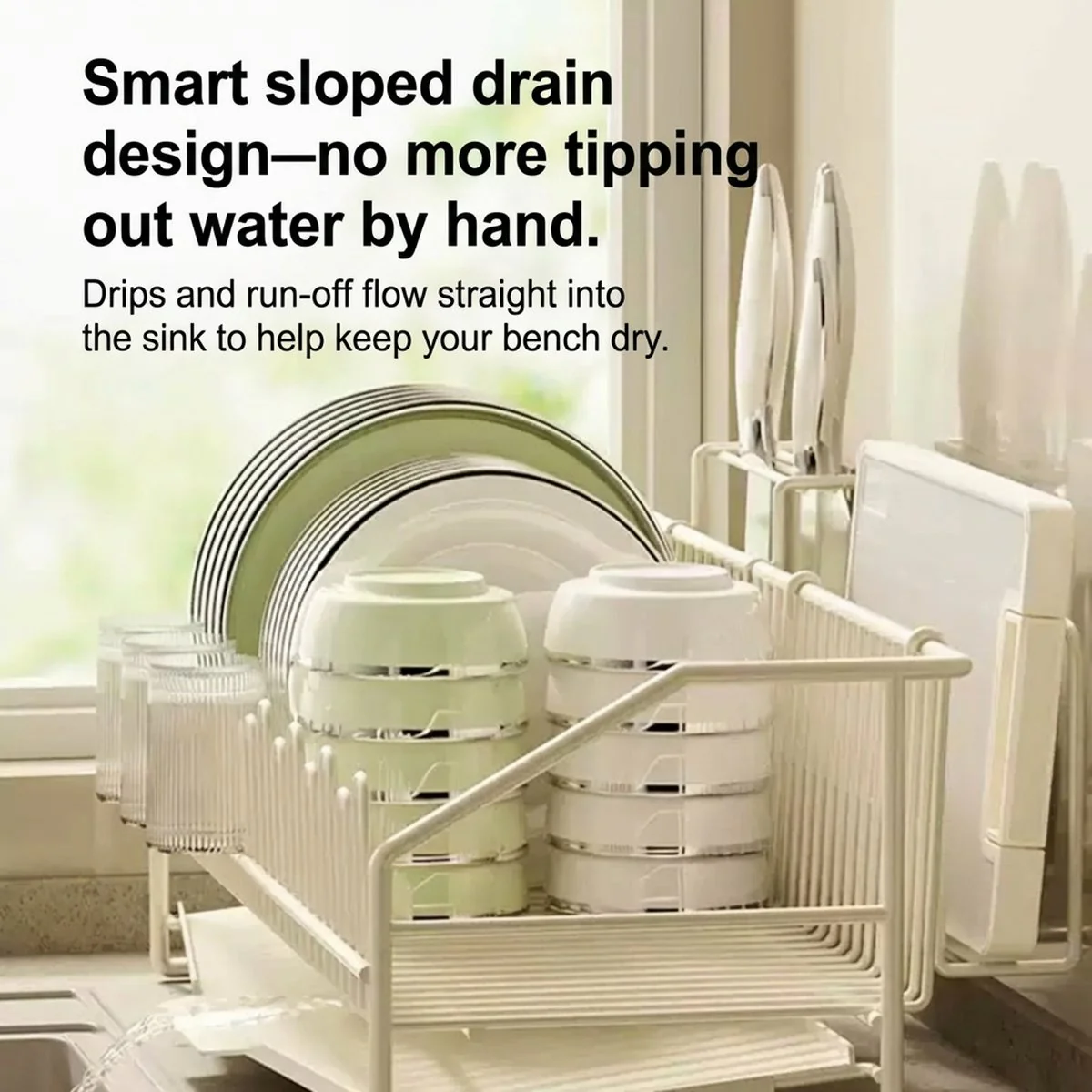 Modern Housewife Dish Drying Rack with Chopstick Holder - Image 3