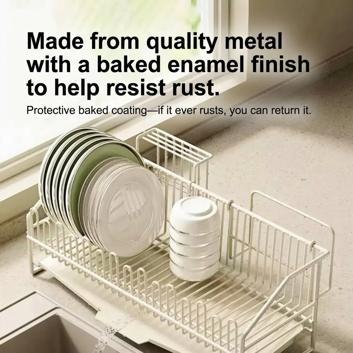 Modern Housewife Dish Drying Rack with Chopstick Holder - Image 4