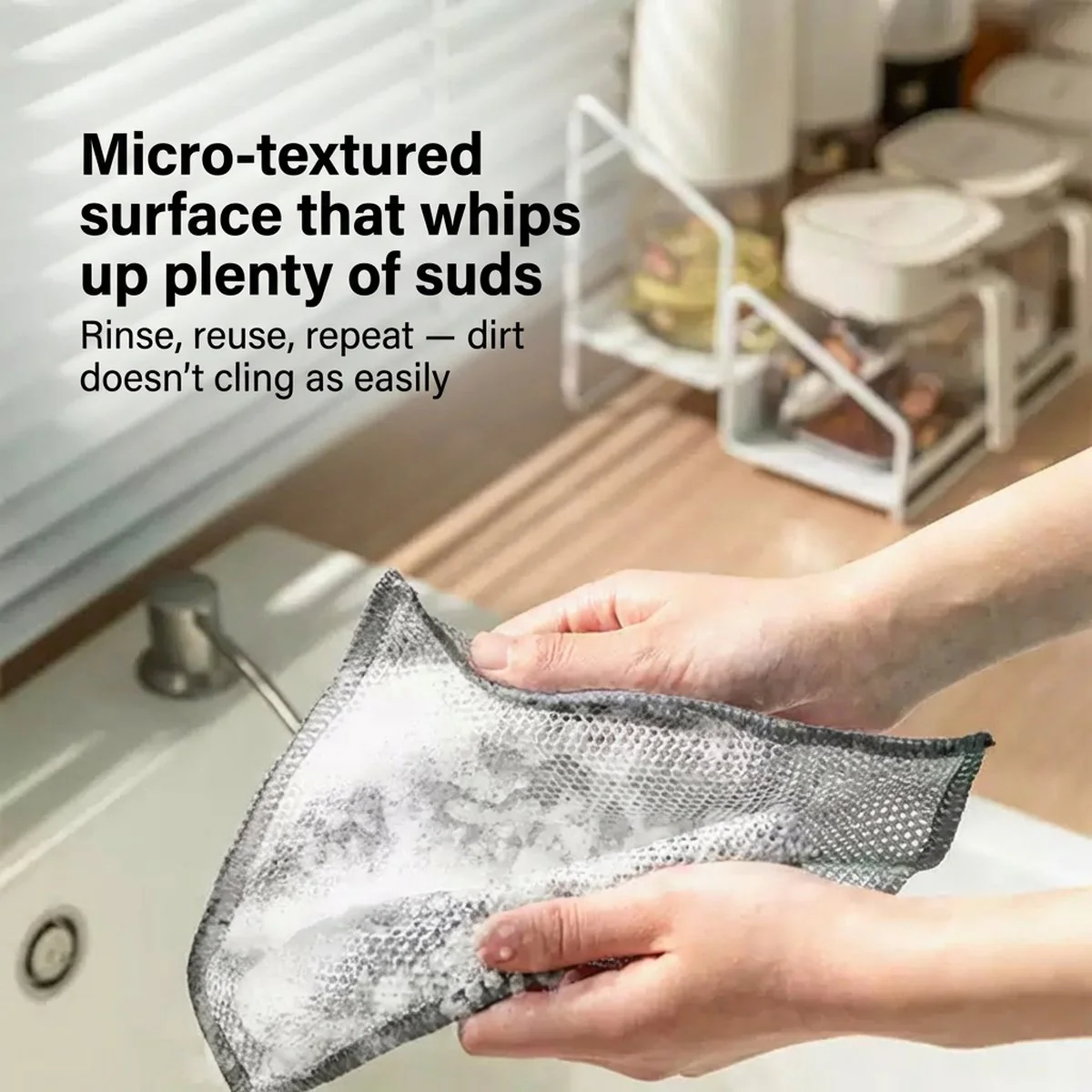 Modern Housewife Double-Layer Silver-Fiber Cleaning Cloths - 6 Pieces (20×20cm) - Image 3