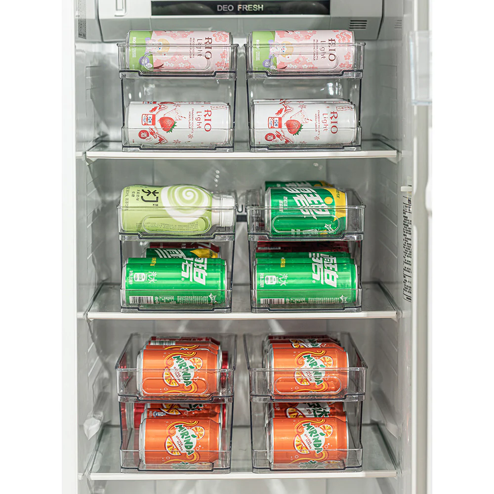 Modern SweetHome Drawer-Style Beverage Fridge Organizer - Double Layer Automatic Refill - 1 Piece - Image 2