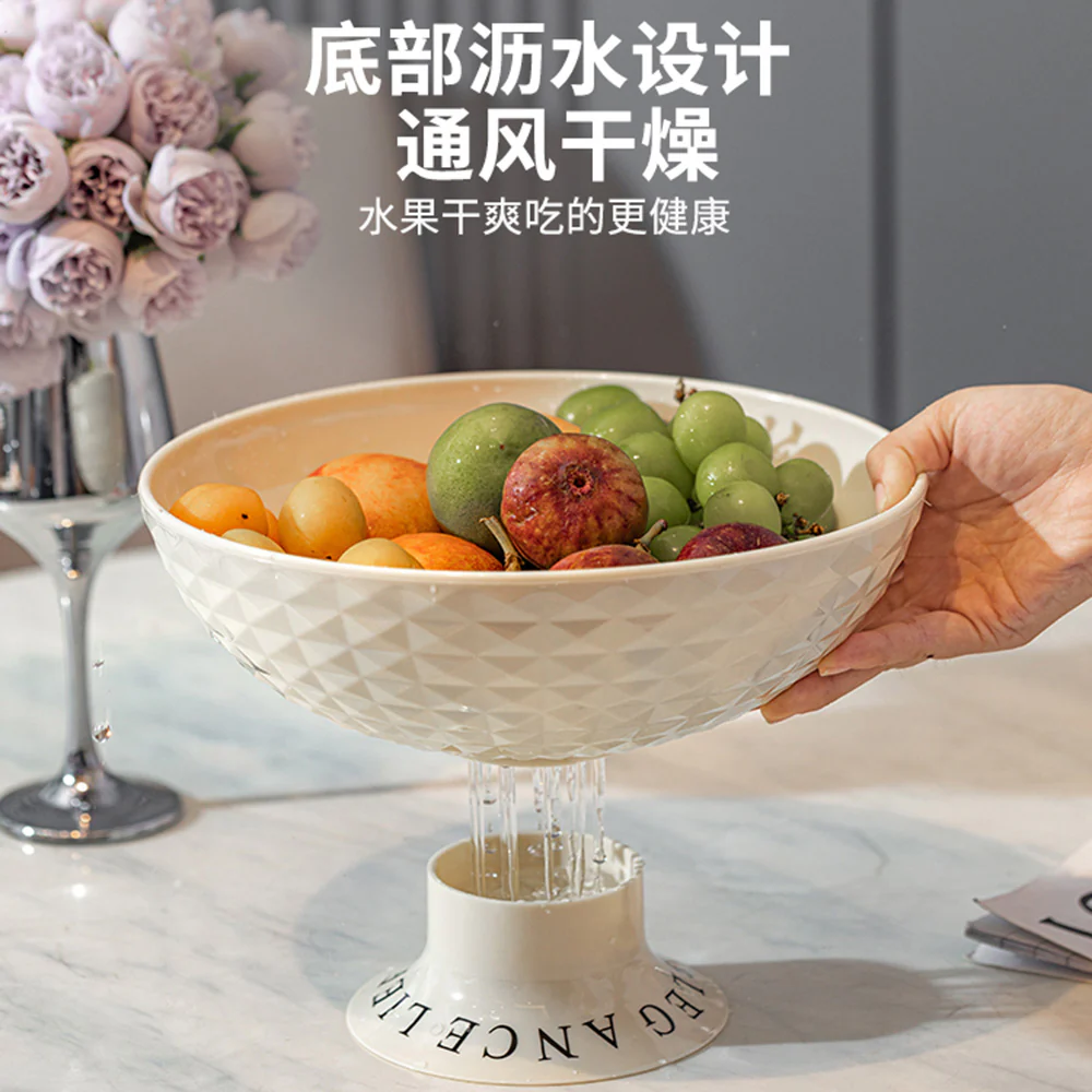 Modern SweetHome Elegant Fruit Bowl - Cream White - Image 2