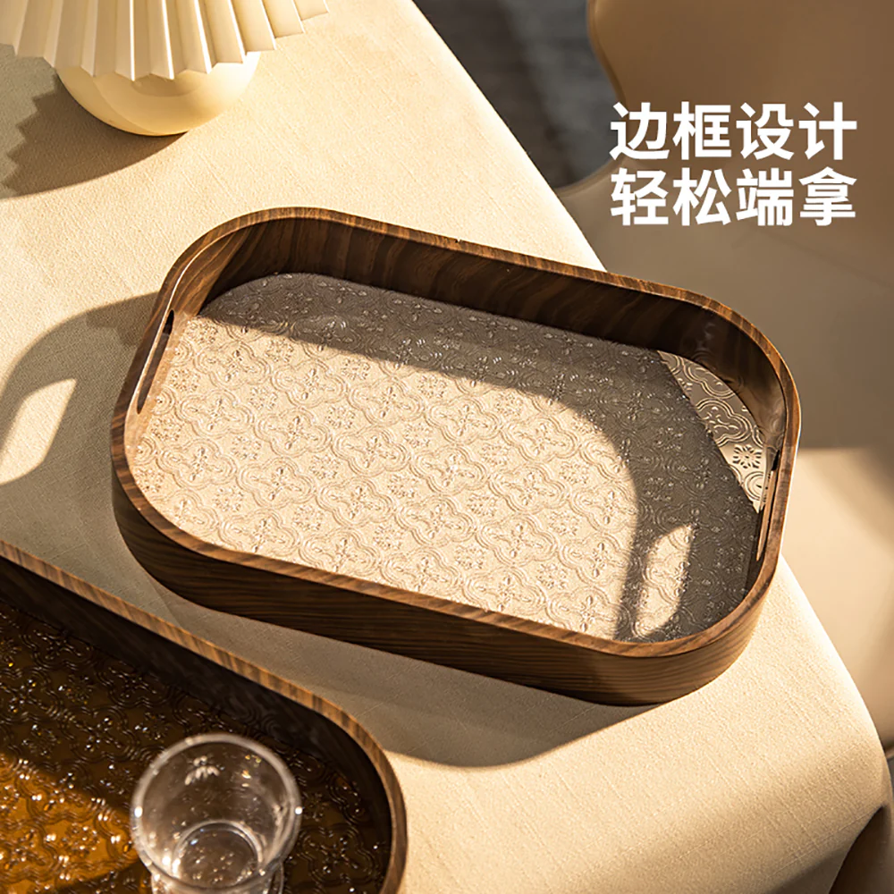 Modern SweetHome Faux Wood Tray - Transparent - Image 2