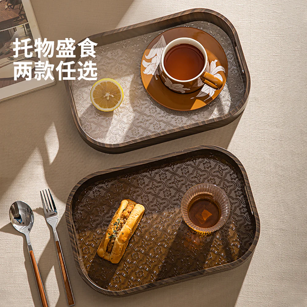 Modern SweetHome Faux Wood Tray - Transparent - Image 4