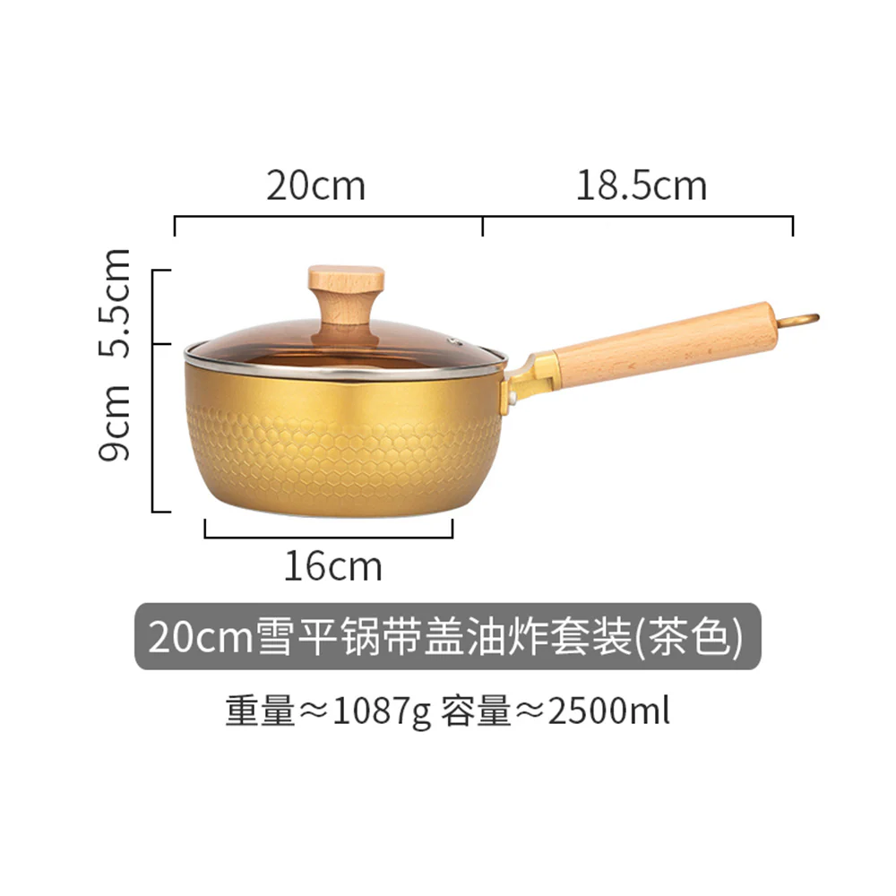 Modern SweetHome Gold Frying Pot with Filter Rack - 20cm - Image 3