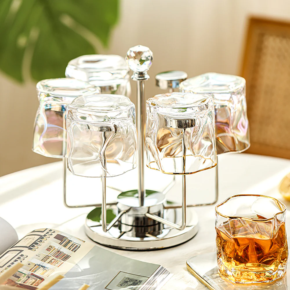 Modern SweetHome Irregular Whiskey Glass - Amber - Image 3