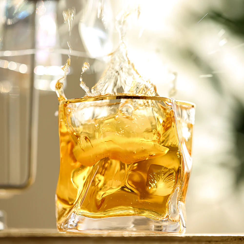 Modern SweetHome Irregular Whiskey Glass - Smoky Gray - Image 3