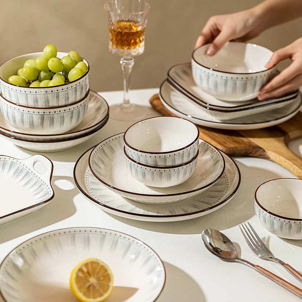 Modern SweetHome Japanese Ceramic Tableware Set for 6 - 32 Pieces - Image 2
