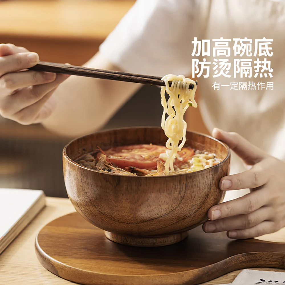 Modern SweetHome Japanese Wooden Soup Bowl - 5.5 Inch - Image 2