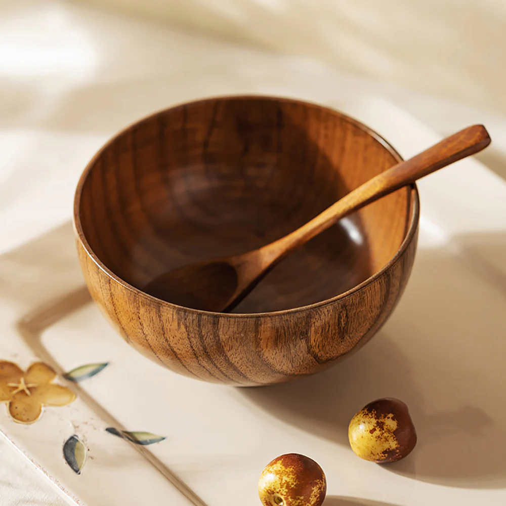 Modern SweetHome Japanese Wooden Soup Bowl - 5.5 Inch - Image 3