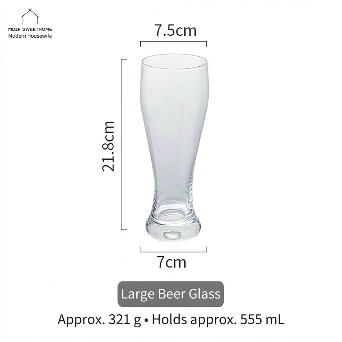 Modern Housewife Large Beer Glass - 555ml - Image 3