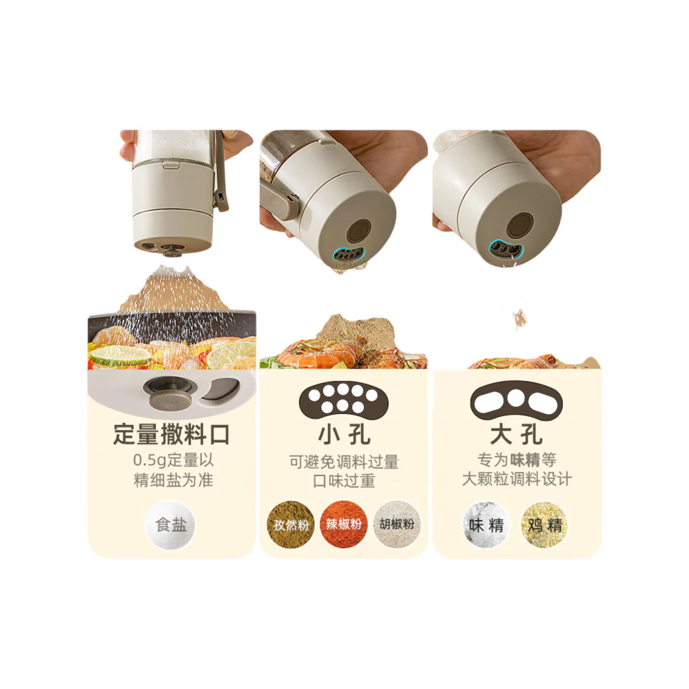 Modern Housewife Measured Salt Dispenser - White and Orange, 180ml - Image 3