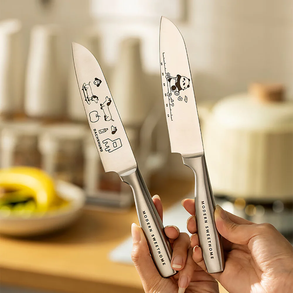 Modern SweetHome Mototo Panda 5-Inch Stainless Steel Santoku Knife - Image 2