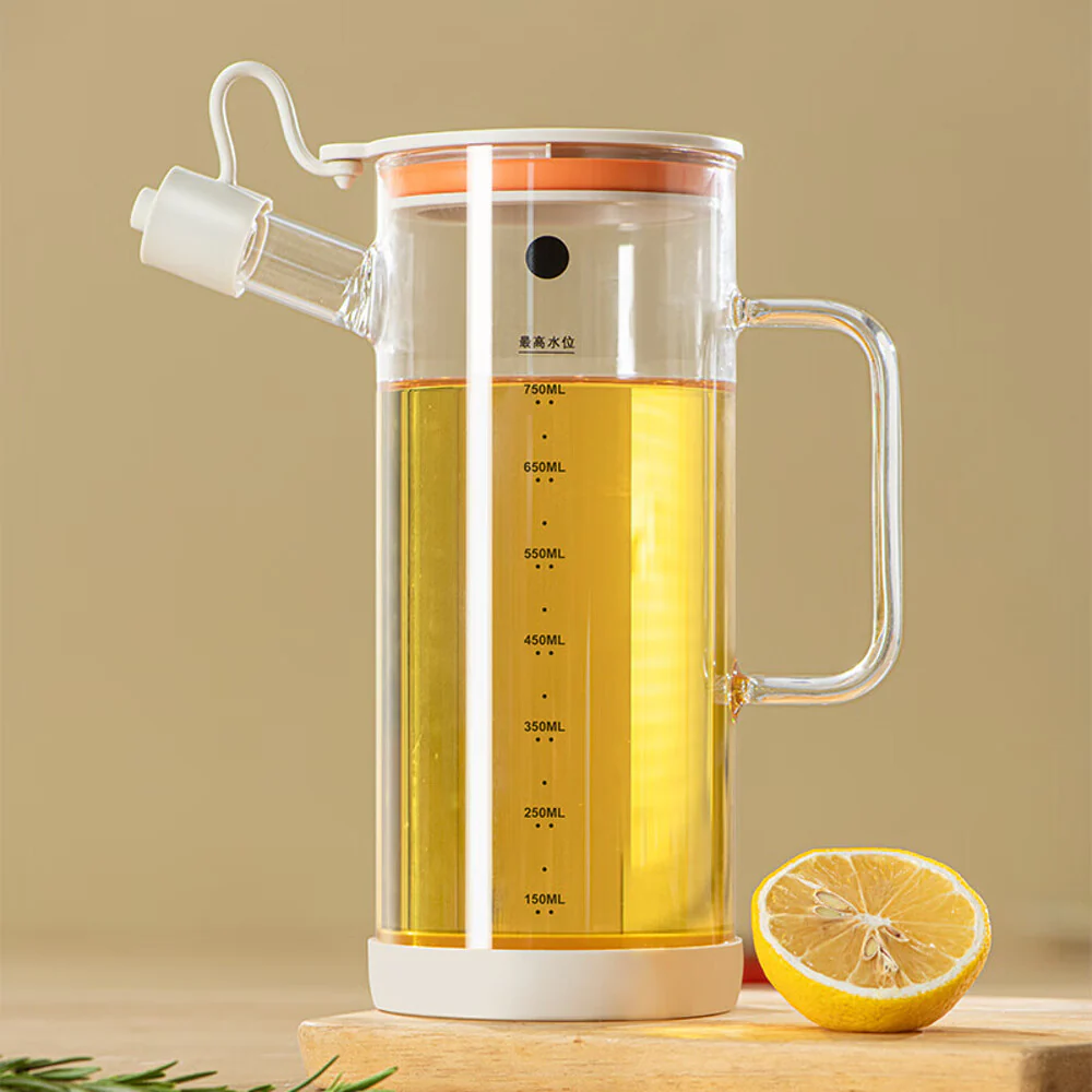Modern SweetHome Non-Drip High Borosilicate Glass Oil Dispenser - White 750ml - Image 2