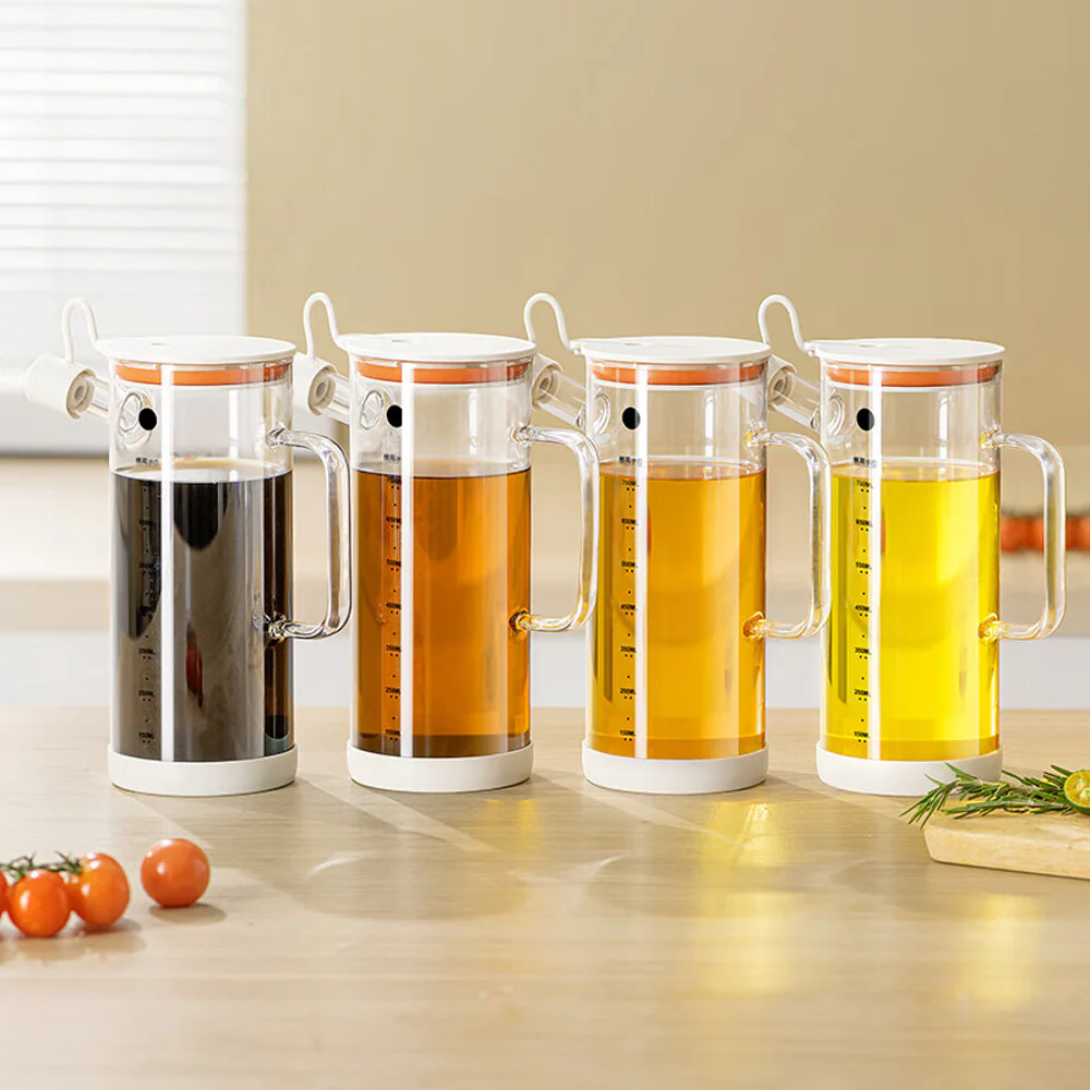 Modern SweetHome Non-Drip High Borosilicate Glass Oil Dispenser - White 750ml - Image 3