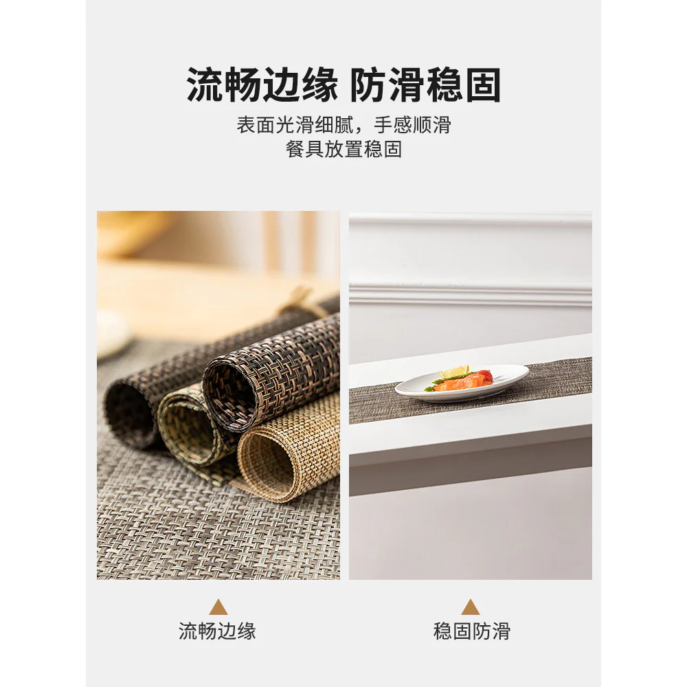 Modern SweetHome Nordic Heat-Resistant Table Mats - Gray and White, Set of 4 - Image 4