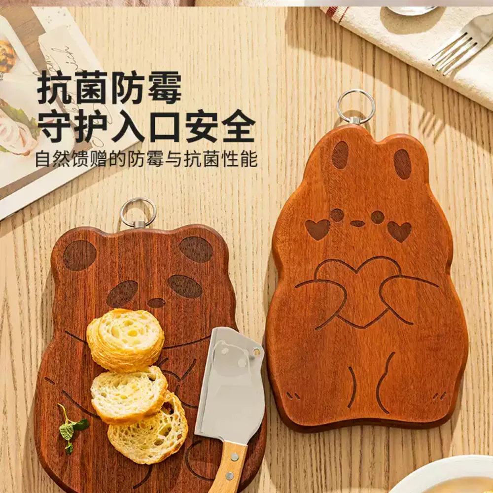 Modern Housewife Panda Solid Walnut Wood Cutting Board - Large, 31x19x2cm - Image 2