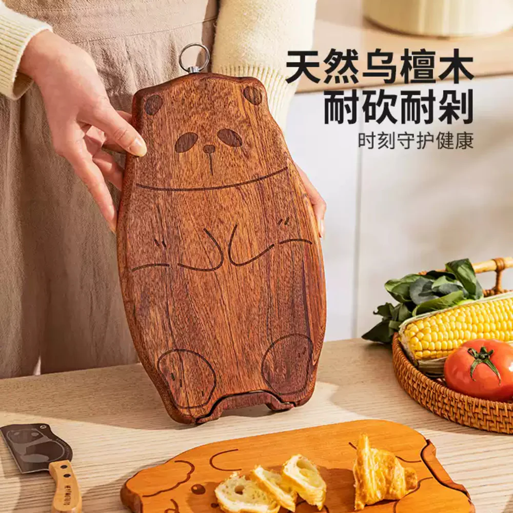 Modern Housewife Panda Solid Walnut Wood Cutting Board - Large, 31x19x2cm - Image 3