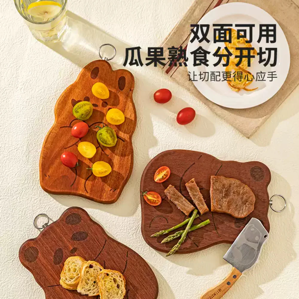 Modern Housewife Panda Solid Walnut Wood Cutting Board - Large, 31x19x2cm - Image 4