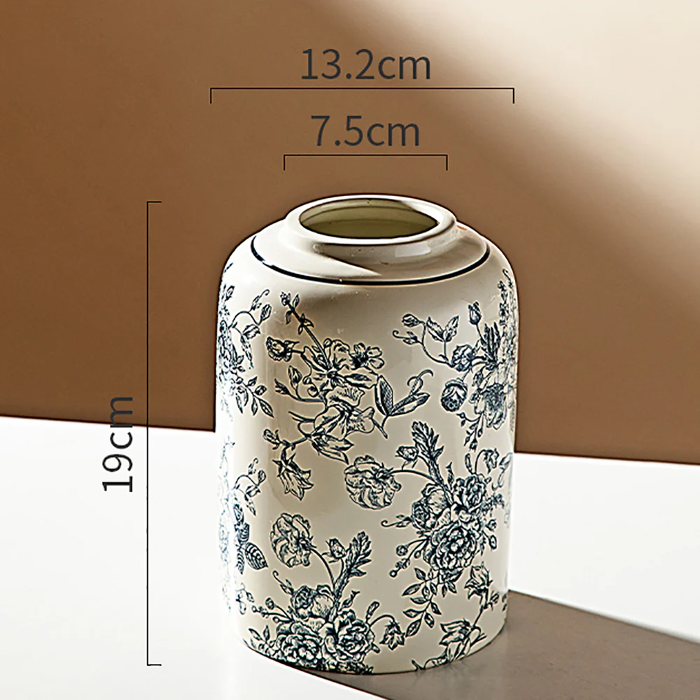 Modern SweetHome Rose Holiday Vase - Small, Blue, Vintage Chinese Style - Image 2