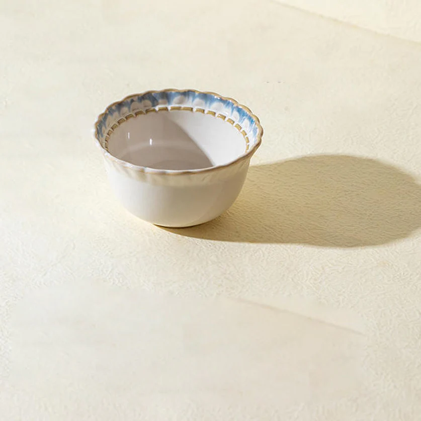 Modern SweetHome Smoky Blue Lace Rice Bowl - 4.75 Inches - Image 3
