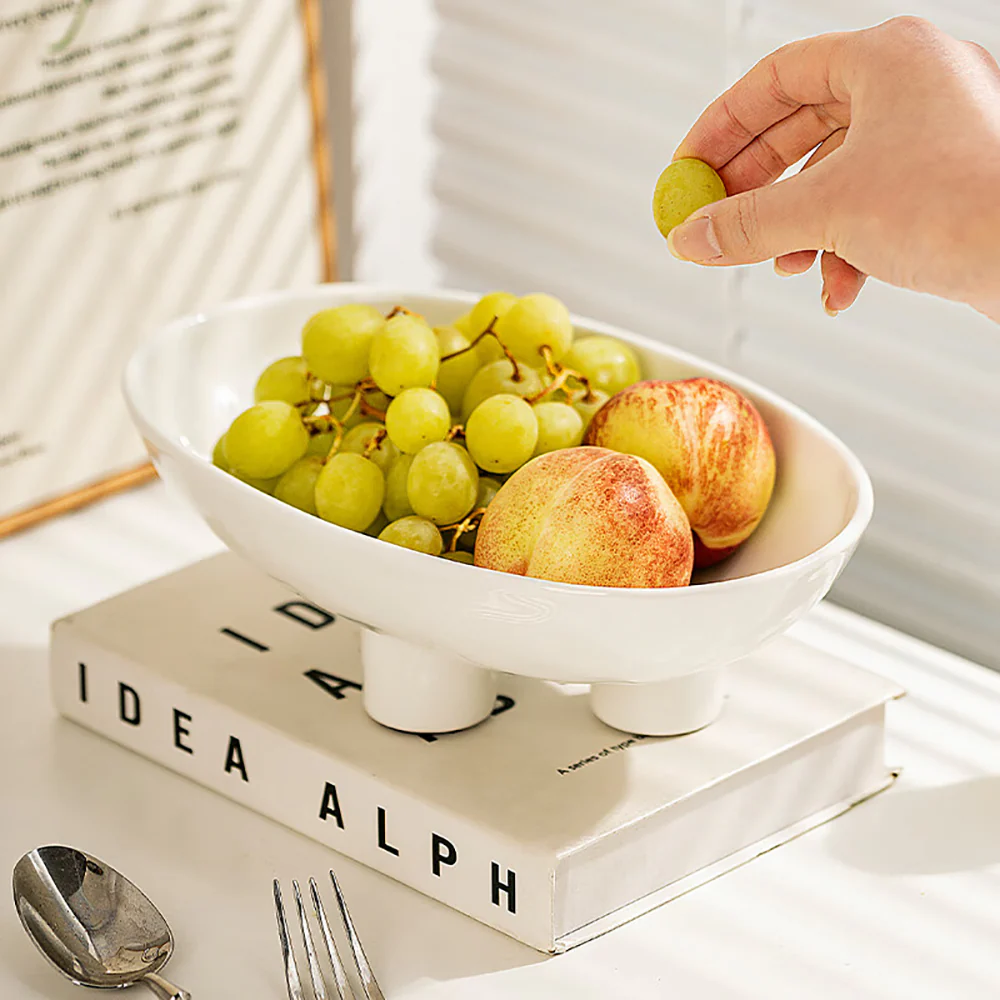 Modern SweetHome Three-Legged Fruit Plate - Green - Image 2
