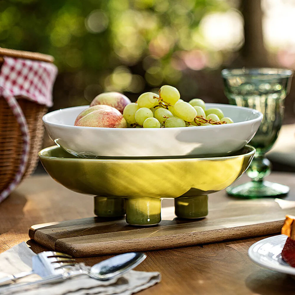 Modern SweetHome Three-Legged Fruit Plate - Green - Image 4