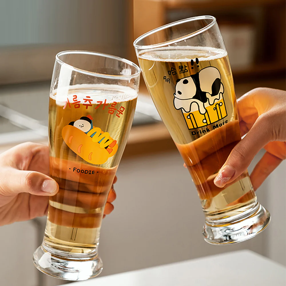 Modern SweetHome Tipsy Panda Beer Glass - 450ml