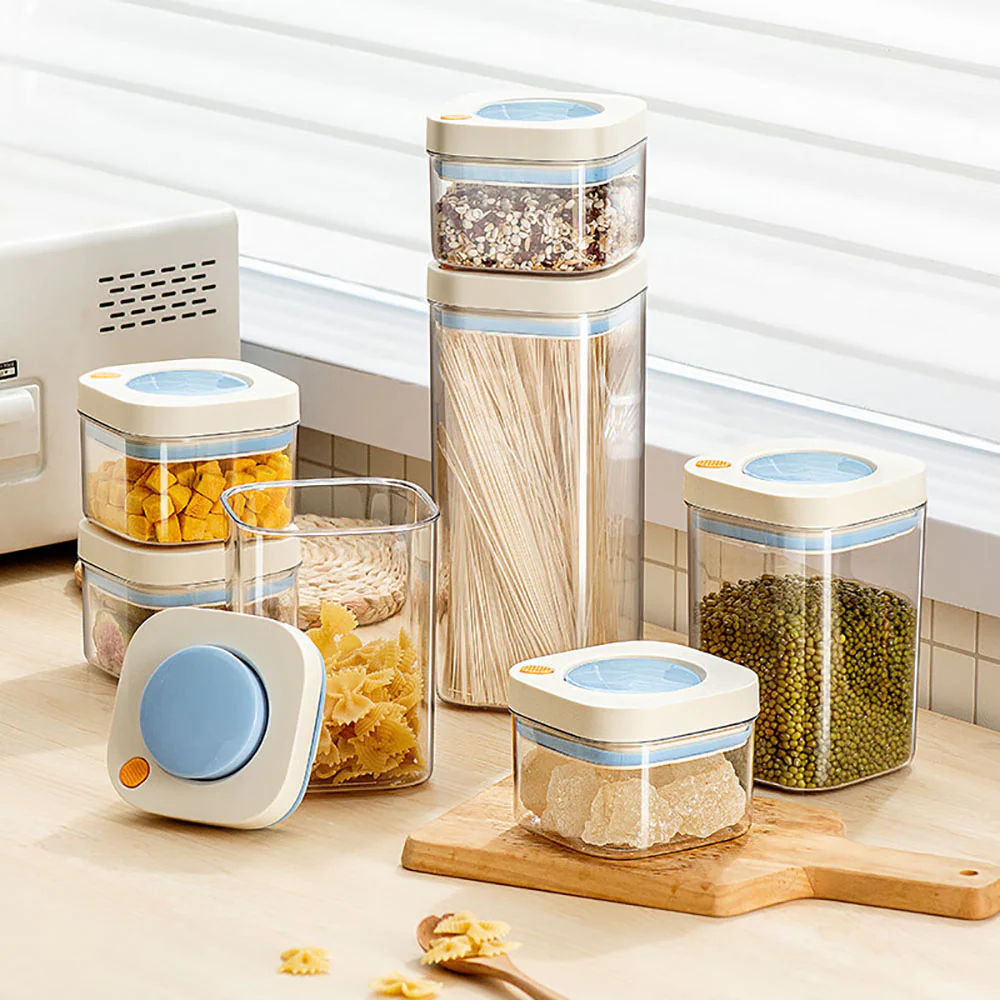 Modern SweetHome Vacuum Sealed Container Blue and White - 1100ml
