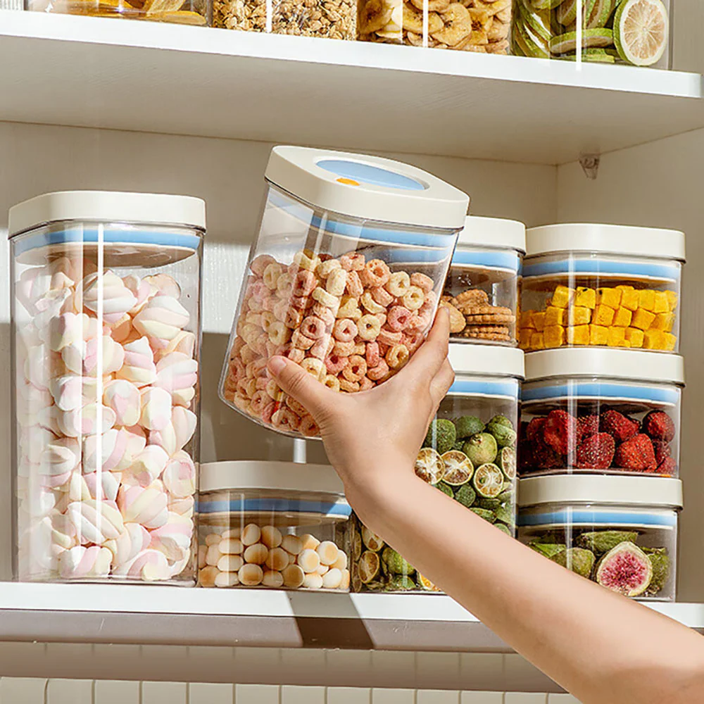 Modern SweetHome Vacuum Sealed Container Blue and White - 1100ml - Image 2