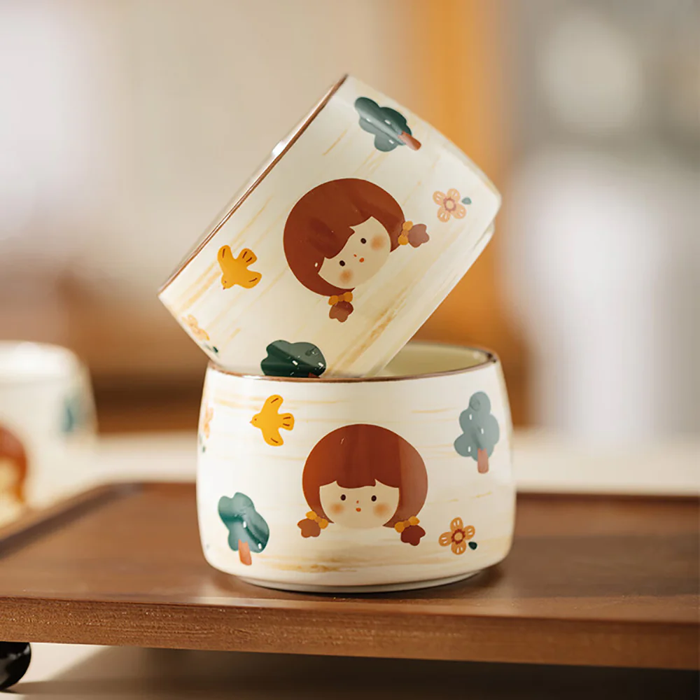 Modern SweetHome Wooden Horse Girl Teapot Set with Tray - 780-800ml - Image 2