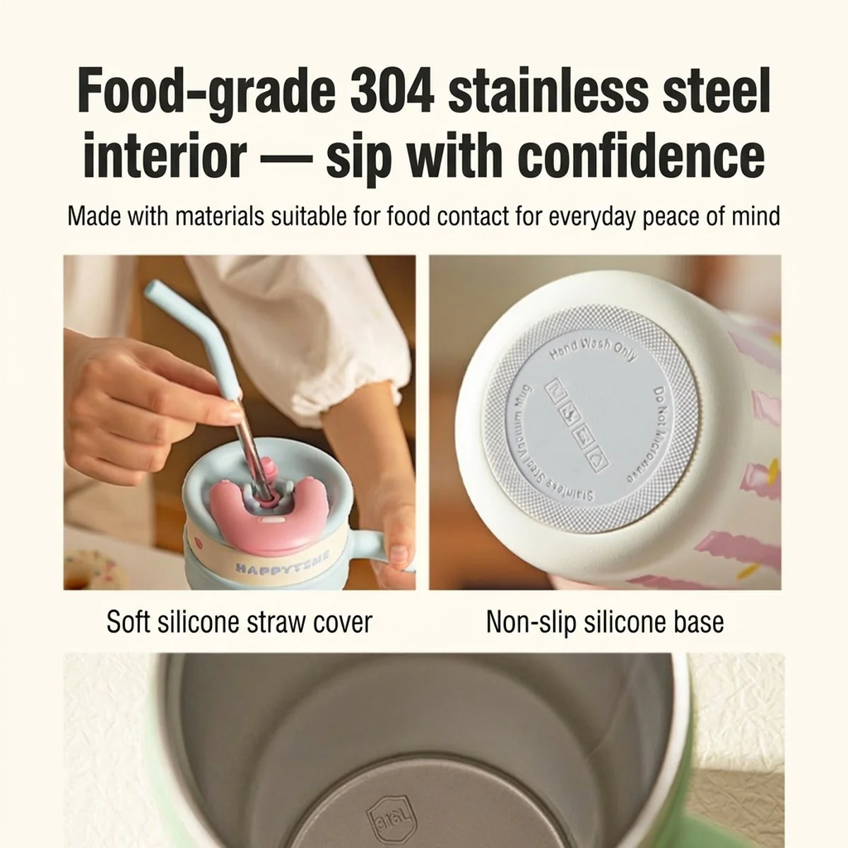 Modern Sweet Home 304 Stainless Steel Insulated Tumbler with Strawberry Dog Design - 700ml - Image 2