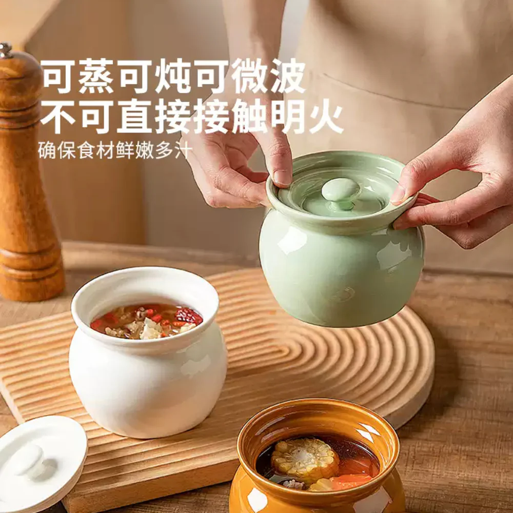 Modern Sweethome Covered Clay Stew Pot, Brown 350ml – Mini Ceramic Soup & Herbal Tonic Crock - Image 5