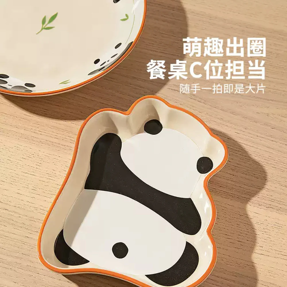 Modern SweetHome Dreamy Panda 9-Inch Shallow Dinner Plate – Mototo Bamboo Series - Image 4