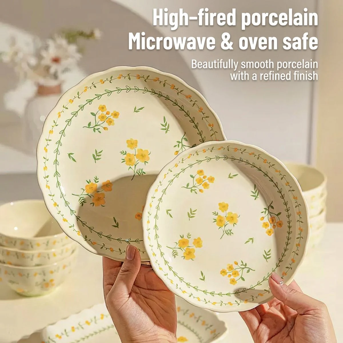 Modern Sweethome Flourishing Garden 12-inch Double-Handle Fish Platter - Image 2