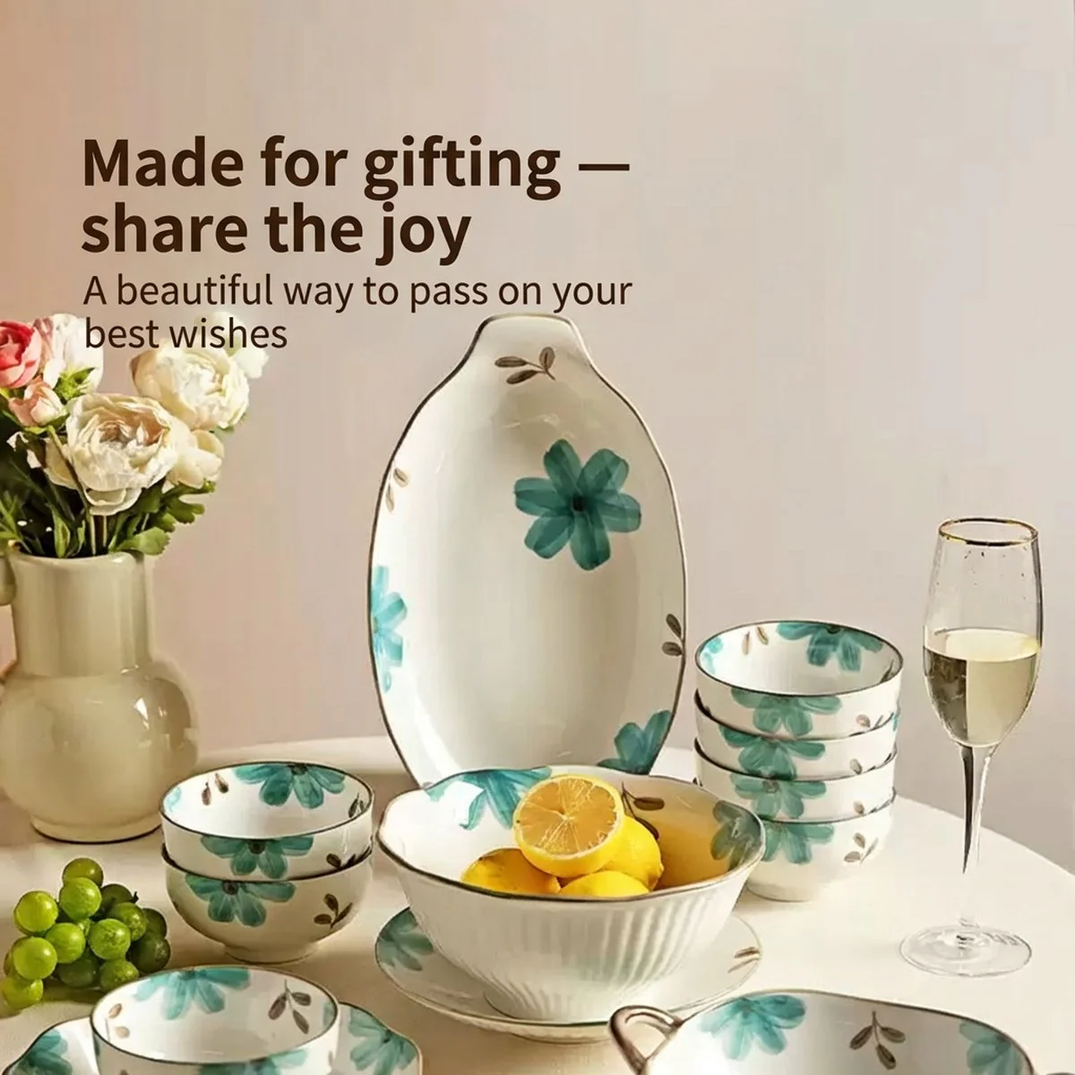 Modern SweetHome "Qingyuan" 8-Inch Lotus Leaf Ceramic Plate – Microwave, Oven & Dishwasher Safe - Image 2