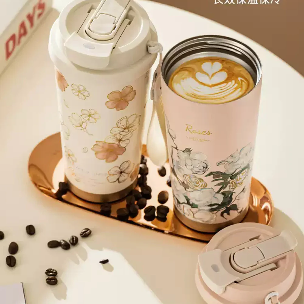 Modern SweetHome Sakura Pink Coffee Thermos Cup - 500ml - Image 2