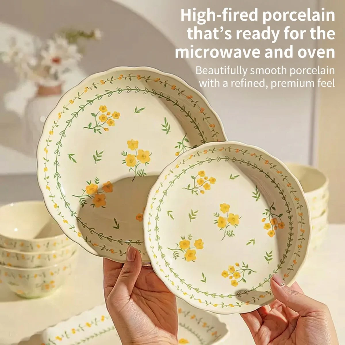 Modern Sweethome Splendor 9.25-inch Double-Handle Square Plate - Image 2
