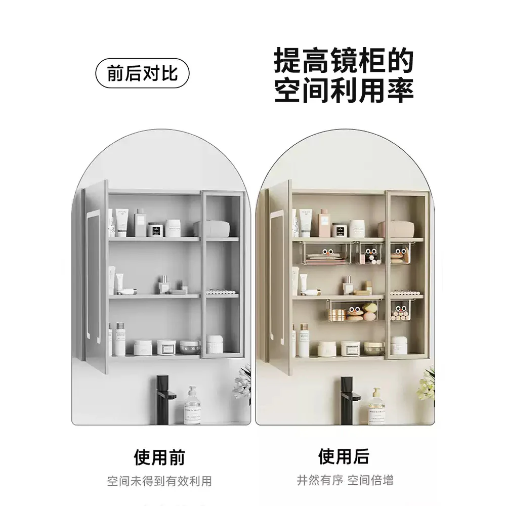 Modern Sweethome Wall-Mounted Mini Storage Boxes – Clear PET+ABS, Set of 3 - Image 2