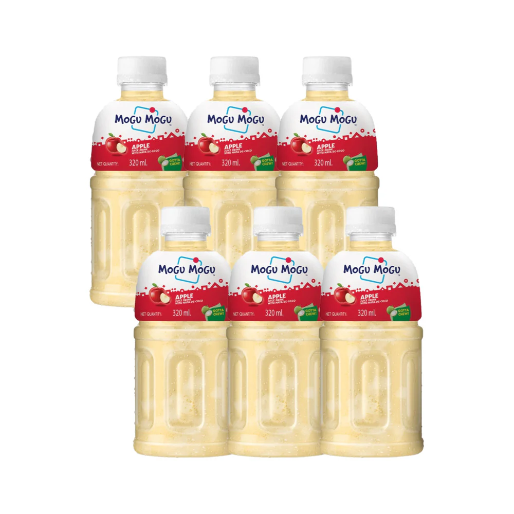 Mogu Mogu Apple Flavoured Drink with Nata de Coco 320ml x 6
