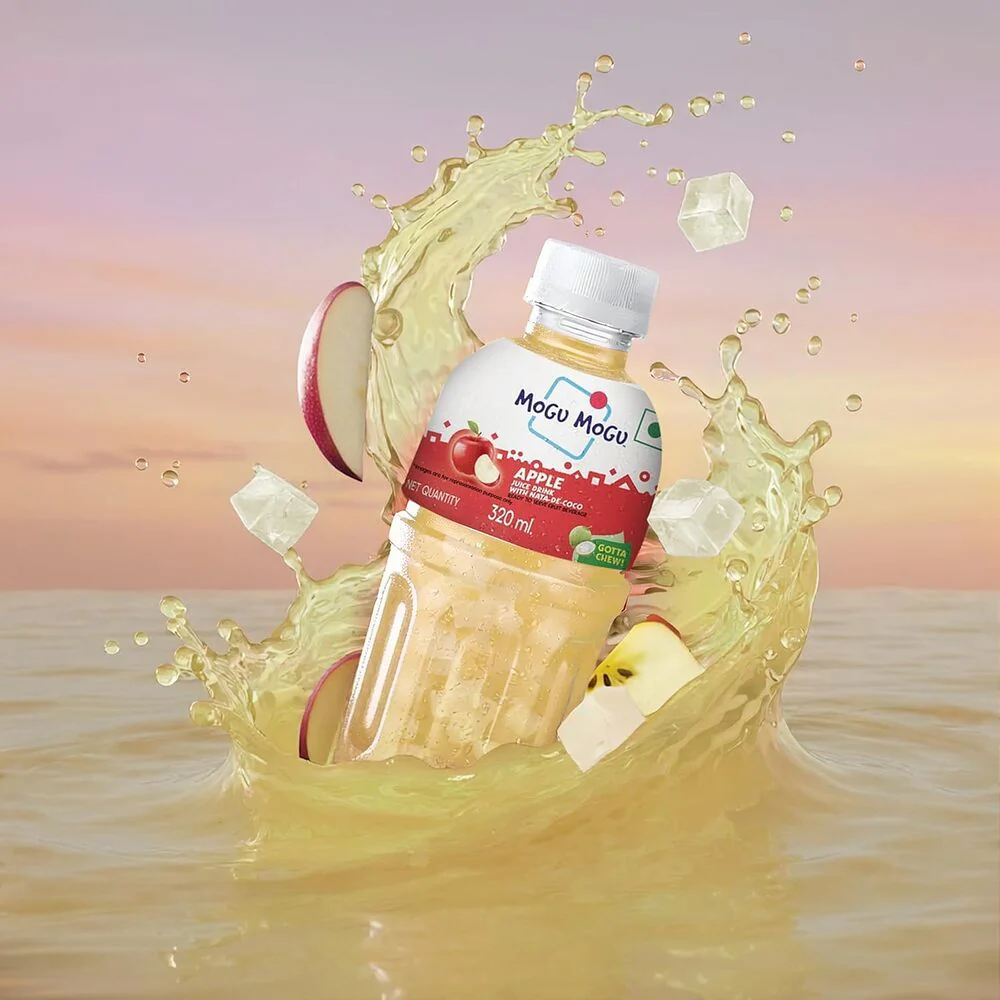 Mogu Mogu Apple Flavoured Drink with Nata de Coco 320ml x 6 - Image 2