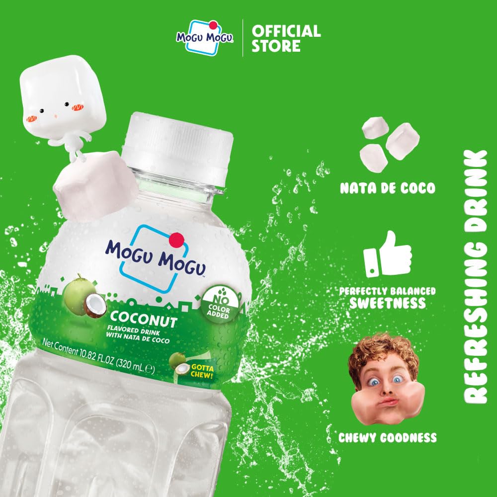 Mogu Mogu Coconut Flavoured Drink with Nata de Coco 320ml x 6 - Image 2