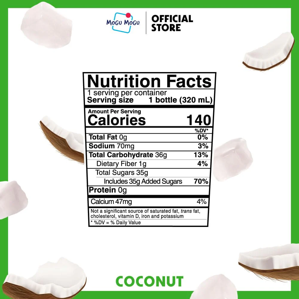 Mogu Mogu Coconut Flavoured Drink with Nata de Coco 320ml x 6 - Image 3