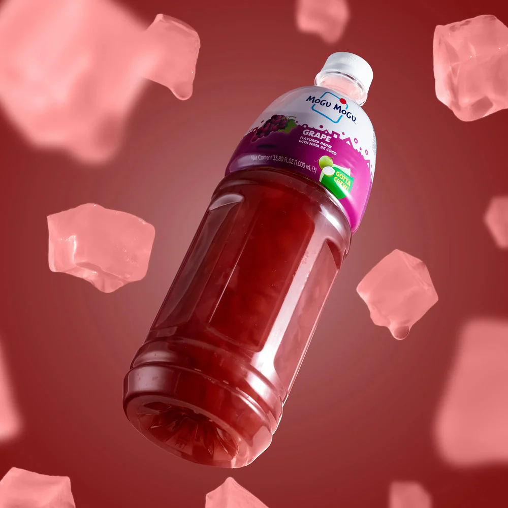 Mogu Mogu Grape Juice Drink with Nata de Coco 1L - Image 3