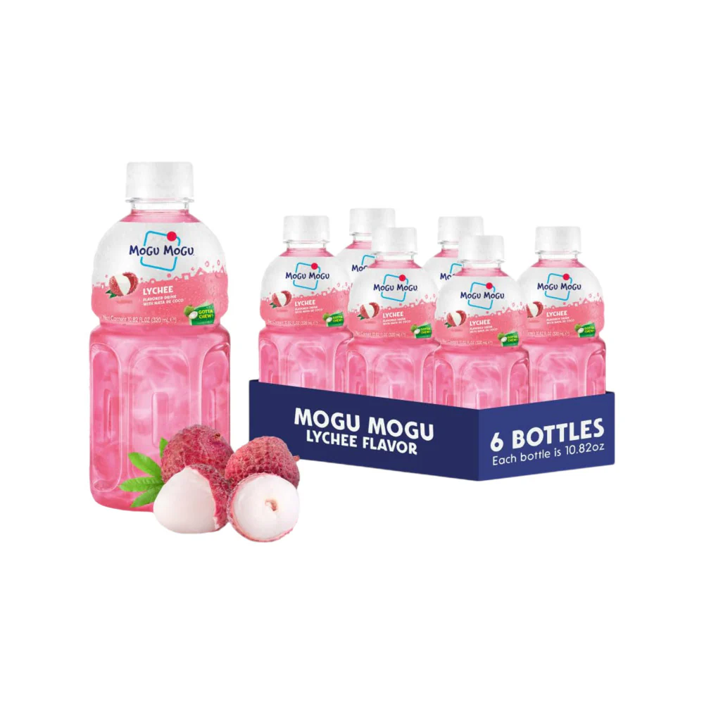 Mogu Mogu Lychee Drink with Nata de Coco 320ml x 6 Bottles