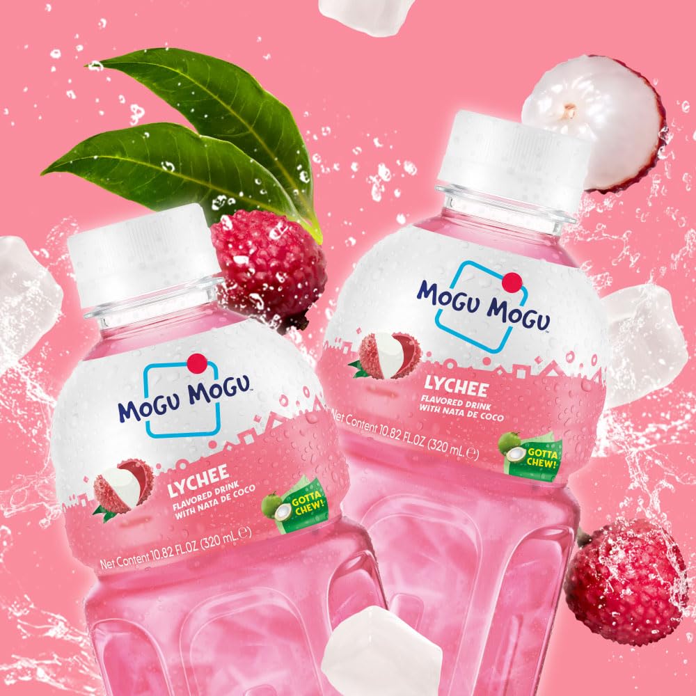 Mogu Mogu Lychee Drink with Nata de Coco 320ml x 6 Bottles - Image 3