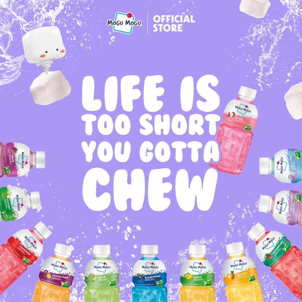 Mogu Mogu Lychee Drink with Nata de Coco 320ml x 6 Bottles - Image 5