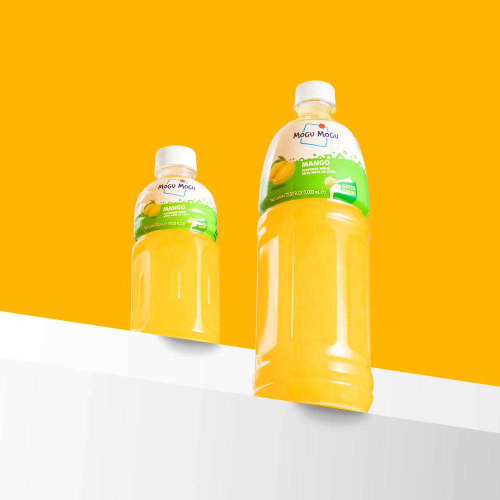 Mogu Mogu Mango Flavoured Drink with Nata de Coco 1L - Mango Juice Drink with Coconut Jelly Pieces - Image 2