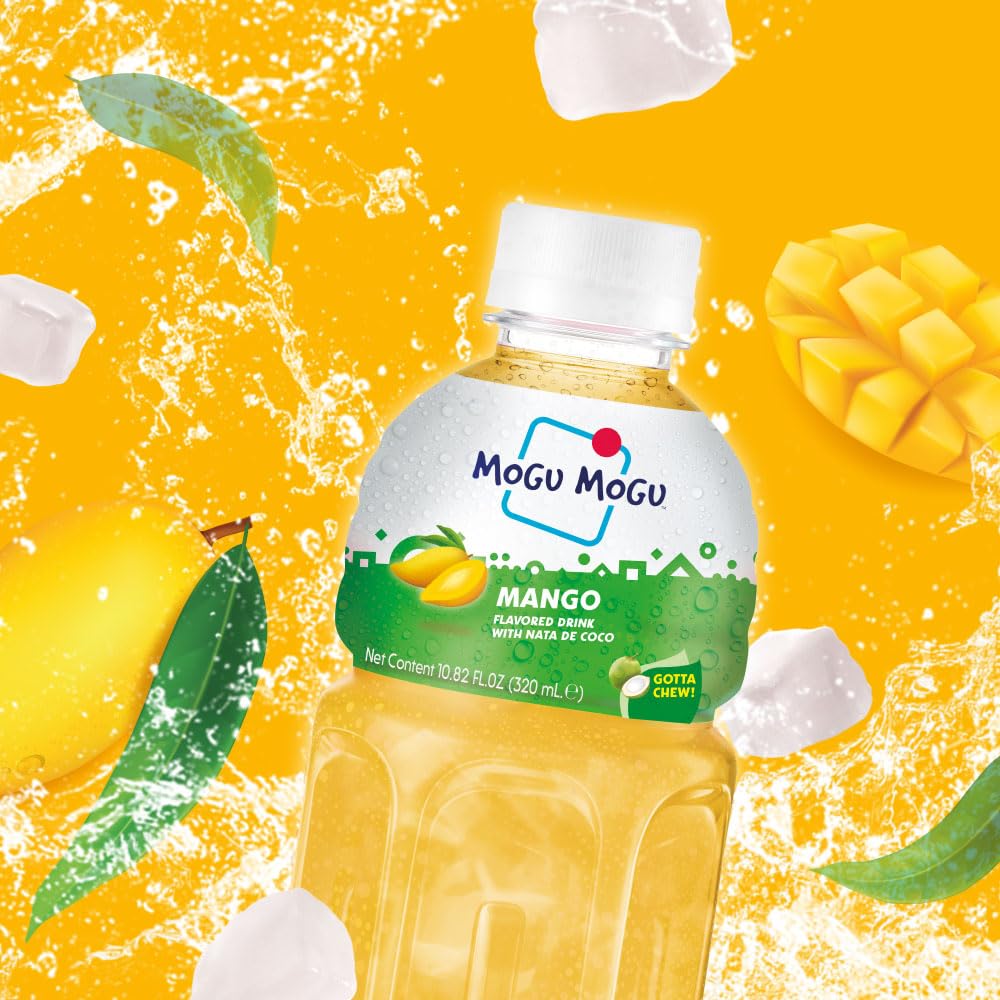 Mogu Mogu Mango Flavoured Drink with Nata de Coco 320ml x 6 Bottles - Image 3